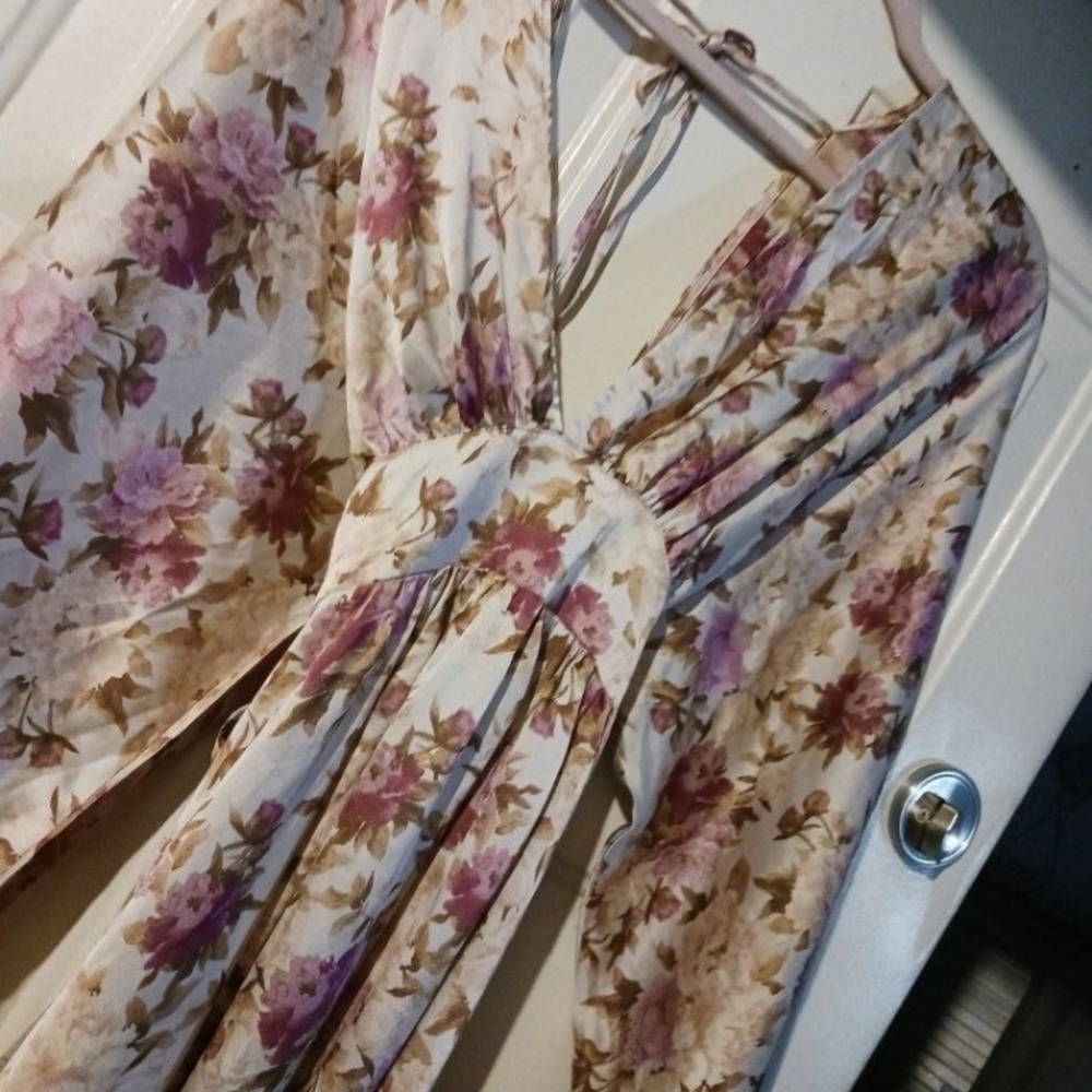 Aakaa Floral Print Halter Dress